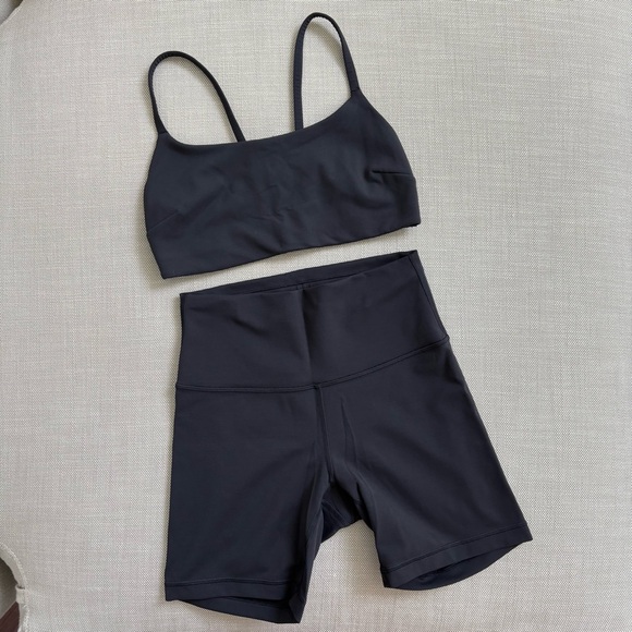 lululemon athletica Pants - Lululemon Wunder Train High-Rise Biker Short & Strappy Racer Bra - Matching Set